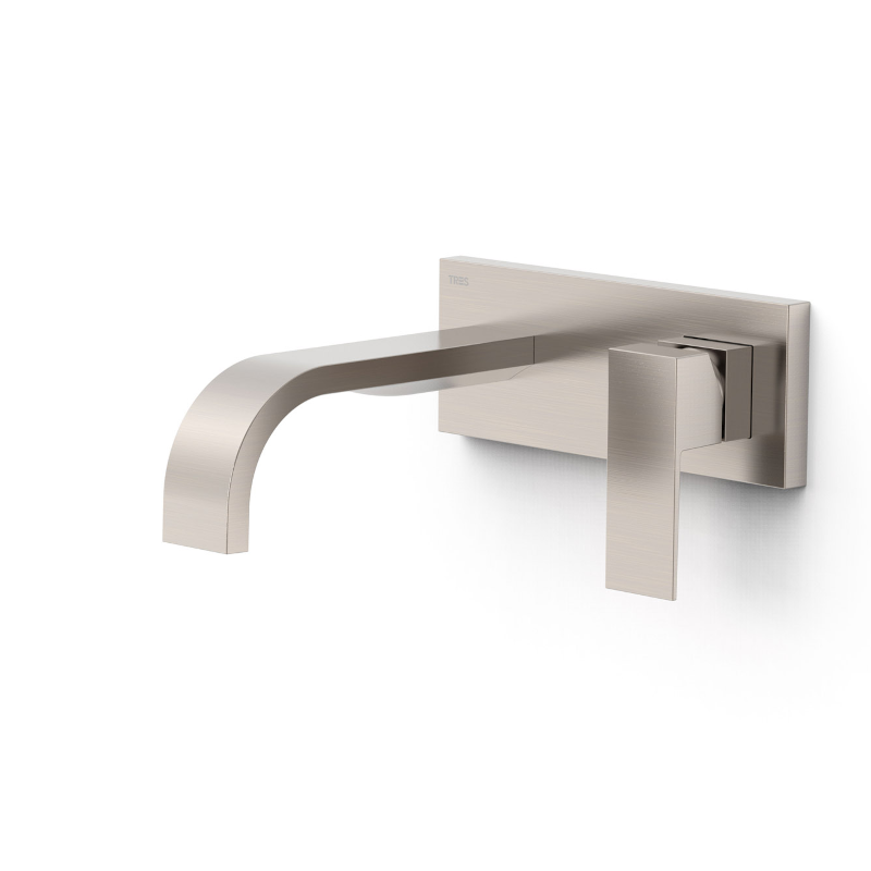 Monomando lavabo empotrado CUADRO-TRES acero - 0063003*AC