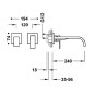 Monomando lavabo empotrado CUADRO-TRES negro mate - 0063002*NM