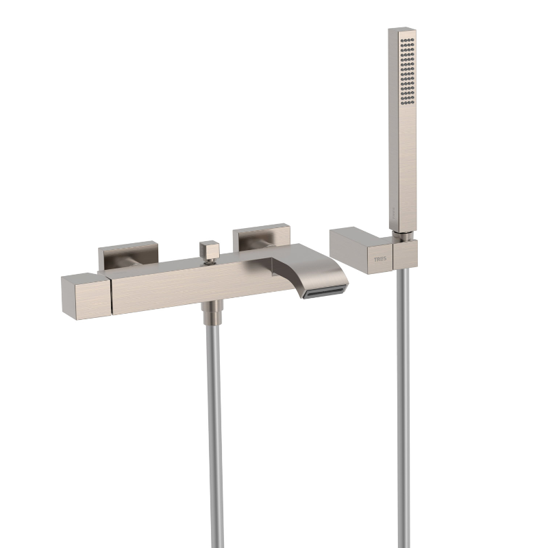Monomando baño-ducha CUADRO-TRES acero - 5071700203