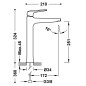 Monomando lavabo alto XL FUJI-TRES negro mate - 28180301NM