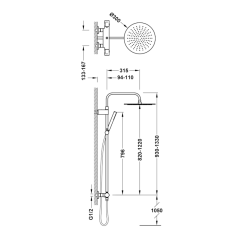 Conjunto termostático ducha OVER-WALL cromo - 19039302