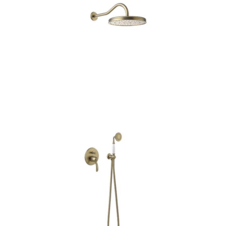 Kit monomando ducha empotrado 2-vías TRES CLASIC latón viejo mate - 24218003LM 1