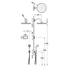 Kit termostático ducha empotrado 2-vías SHOWER TECHNOLOGY cromo - 09226201