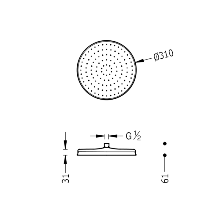 Rociador ducha CLASIC Ø 310 mm. cromo - 29933703 2