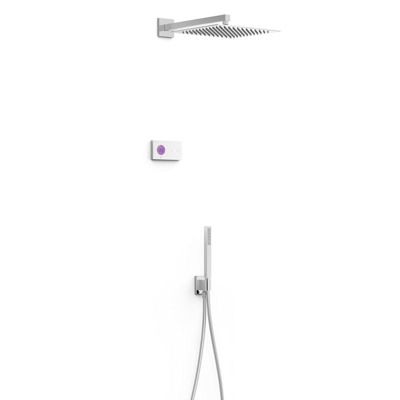 Kit termostático electrónico ducha empotrado 2-vías cromo - 09286563 Kit termostático electrónico ducha empotrado 2-vías cromo - 09286563