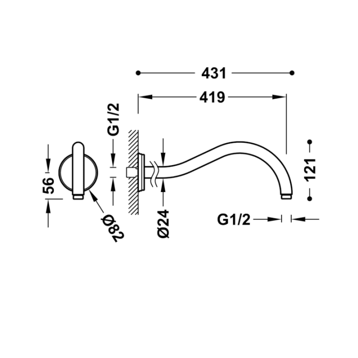 Brazo pared CLASIC acero - 29933701AC 2