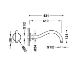 Brazo pared CLASIC latón viejo mate - 29933701LM 2