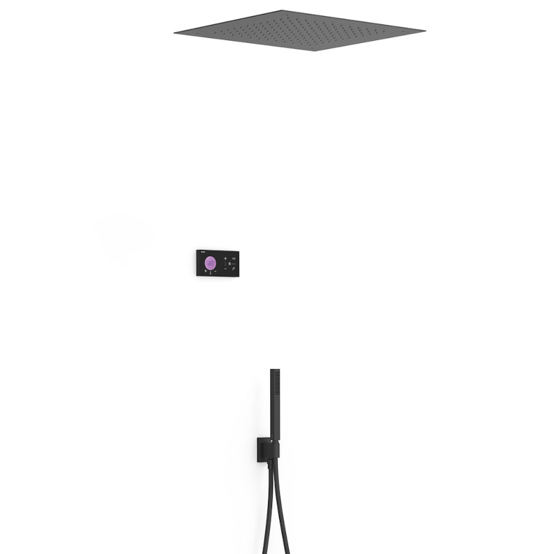 Kit termostático electrónico ducha empotrado 2-vías SHOWER TECNOLOGY negro mate - 09288561NM