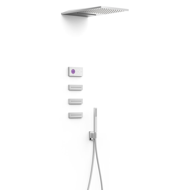 Kit termostático electrónico ducha empotrado 4-vías cromo - 09286408