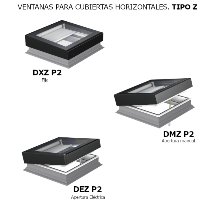 Ventana para cubierta plana FAKRO TIPO Z P2 con toldillo AMZ/Z 1