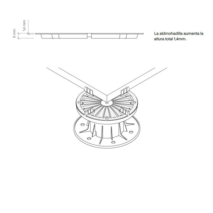 Almohadilla fija BSP para plots PEYGRAN - 03181805A (10 ud.) 3