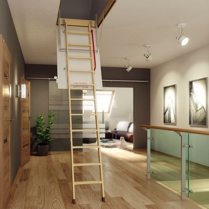 Escalera escamoteable de tramos de madera LWK KOMFORT - Fakro 8