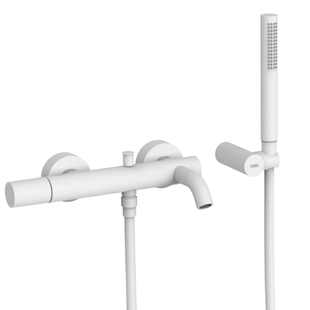 Monomando baño-ducha STUDY-TRES blanco mate - 26117001BM - Tres