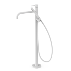 Monomando baño-ducha a suelo STUDY-TRES blanco mate - 26247005BM - Tres