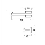 Portarrollo pared CUADRADO oro rosa mate - 10723606OPM 2