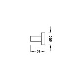 Percha pared REDONDO blanco mate - 16123620BM 2