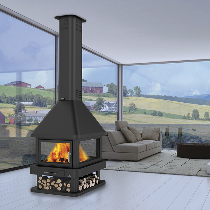 Chimenea de leña central HUELVA 4 caras - Bronpi 1