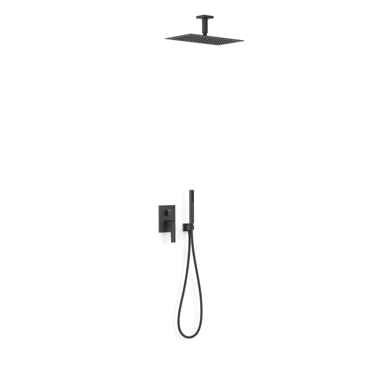Kit monomando ducha empotrado 2-vías SLIM-TRES RAPID-BOX negro mate - 20238003NM