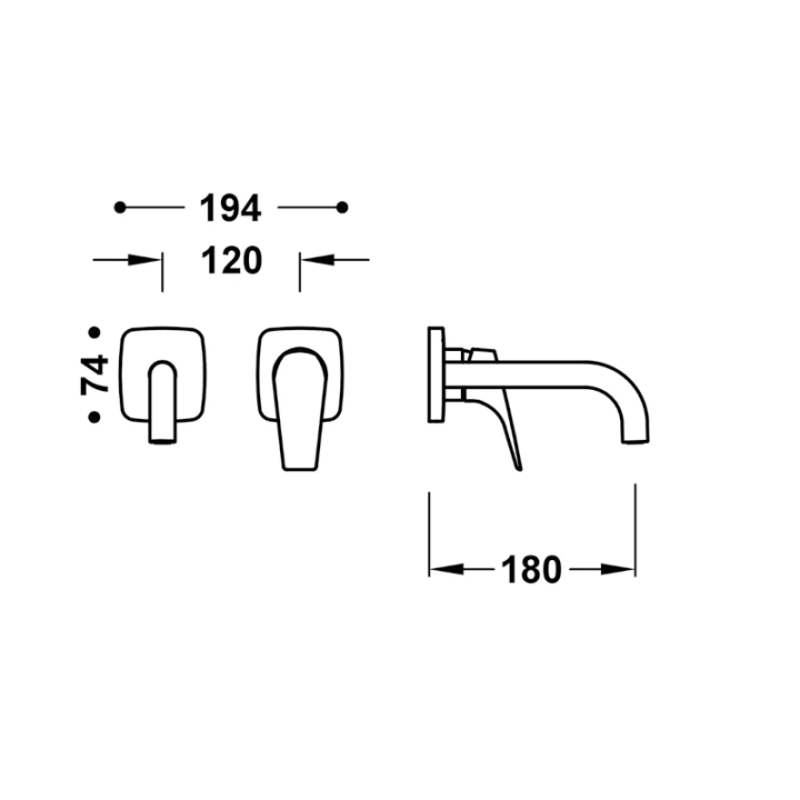 Monomando lavabo empotrado CANIGO-TRES cromo - 2173000* 2