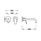 Monomando lavabo empotrado CANIGO-TRES cromo - 2173000* 4