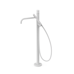 Monomando baño-ducha a suelo STUDY-TRES blanco mate - 26247006BM - Tres