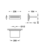 Rociador ducha a pared 154x200 mm. blanco mate - 29990304BM 2