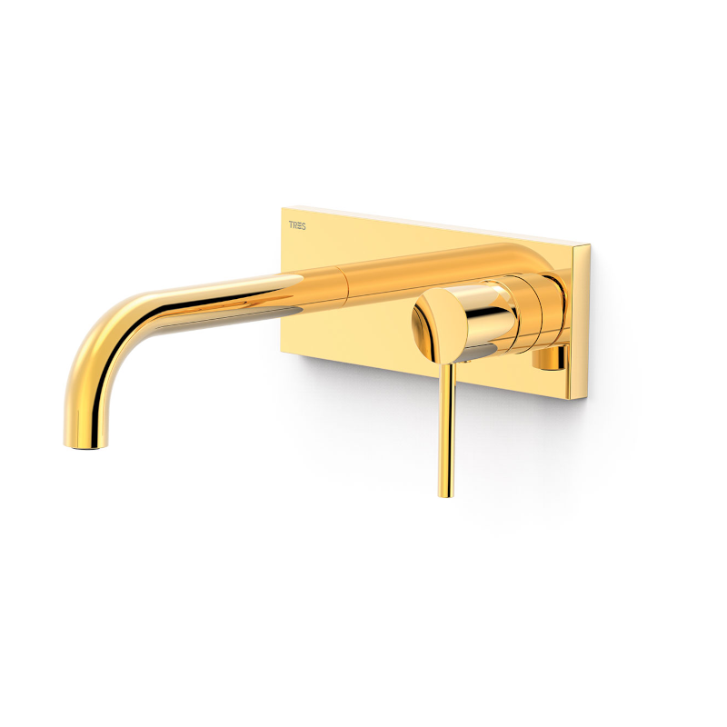 Monomando lavabo empotrado STUDY-TRES oro brillo - 2623003*OR
