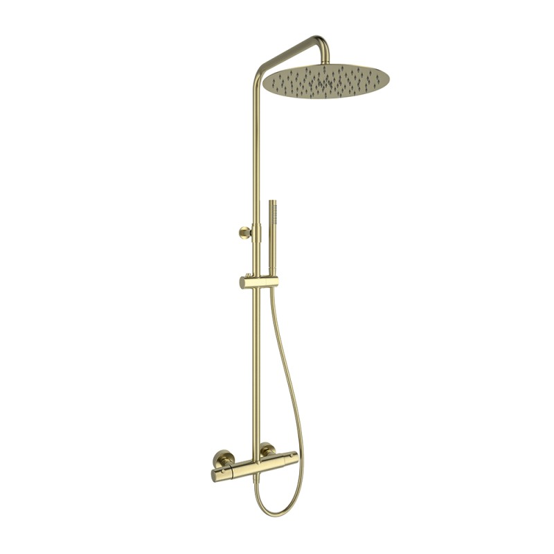 Conjunto termostático ducha TZAR oro cepillado - 345412RM300OC