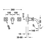 Bimando lavabo empotrado MONTBLANC-TRES oro rosa mate- 2833000*OPM 2
