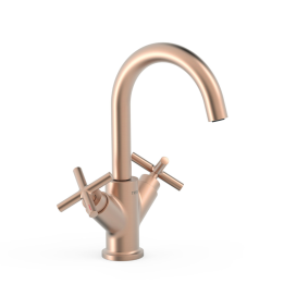 Bimando lavabo MONTBLANC-TRES oro rosa mate - 28310301OPM 1