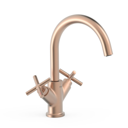 Bimando lavabo alto MONTBLANC-TRES oro rosa mate - 28320301OPM 1