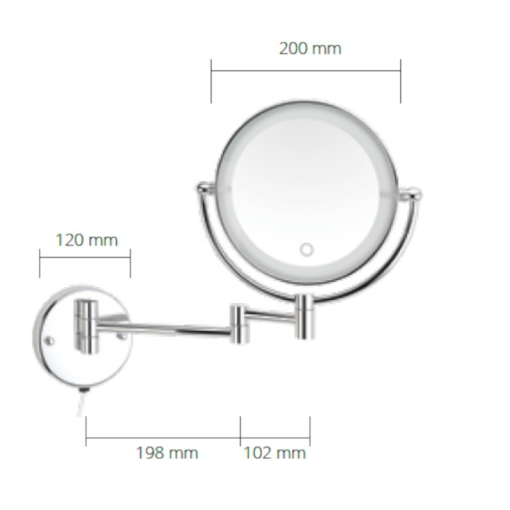 Espejo Aumento x5 con luz PYP - AC-323 3