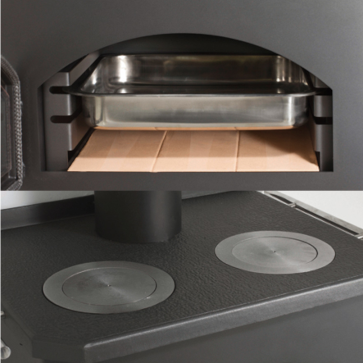 Estufa de leña con horno y cocina MONZA - Bronpi 4