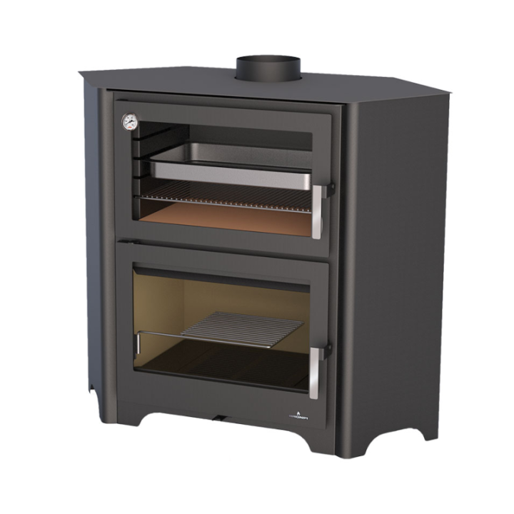 Estufa de leña rincón con horno MURANO-R - Bronpi 2