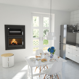 Estufa de leña insertable con horno MURANO-E - Bronpi 1
