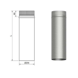 Tubo chimenea galvanizado simple 1 metro 1
