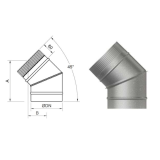 Codo galvanizado 45º sectores 1