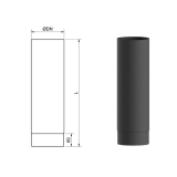 Tubo chimenea negro mate simple 1 metro 1