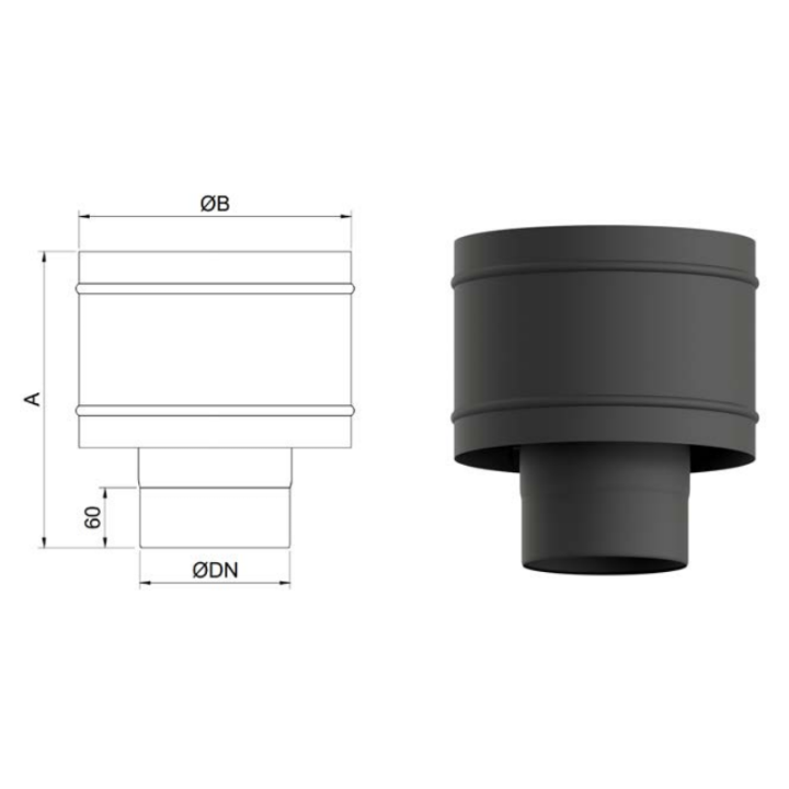 Sombrerete antirrevocante negro mate 1