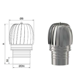 Sombrerete extractor giratorio acero inoxidable S304 simple 1