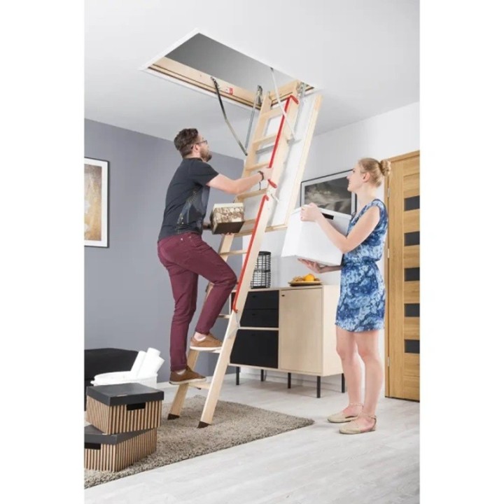 Escalera escamoteable de tramos de madera LWL EXTRA - Fakro 7
