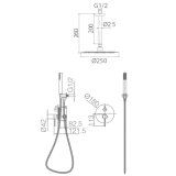 Kit monomando ducha empotrado 2-vías TÍVOLI cromo - GPT039 2