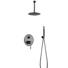Kit monomando ducha empotrado 2-vías TÍVOLI black gun metal - GPT039/BGM - Imex
