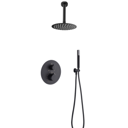 Kit termostático ducha empotrado 2-vías TÍVOLI negro mate - GTT039/NG 1