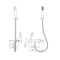 Monomando ducha MONZA black gun metal - BDM039-5BGM