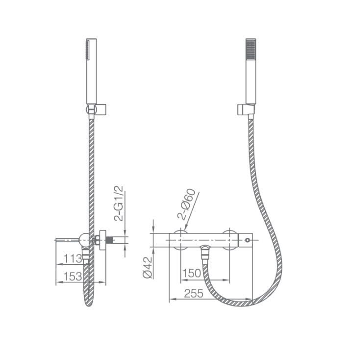 Monomando ducha MONZA black gun metal - BDM039-5BGM 2