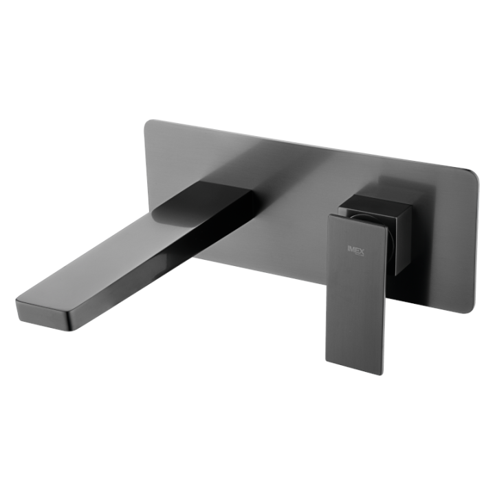 Monomando lavabo empotrado PISA black gun metal - GLP048/BGM 1