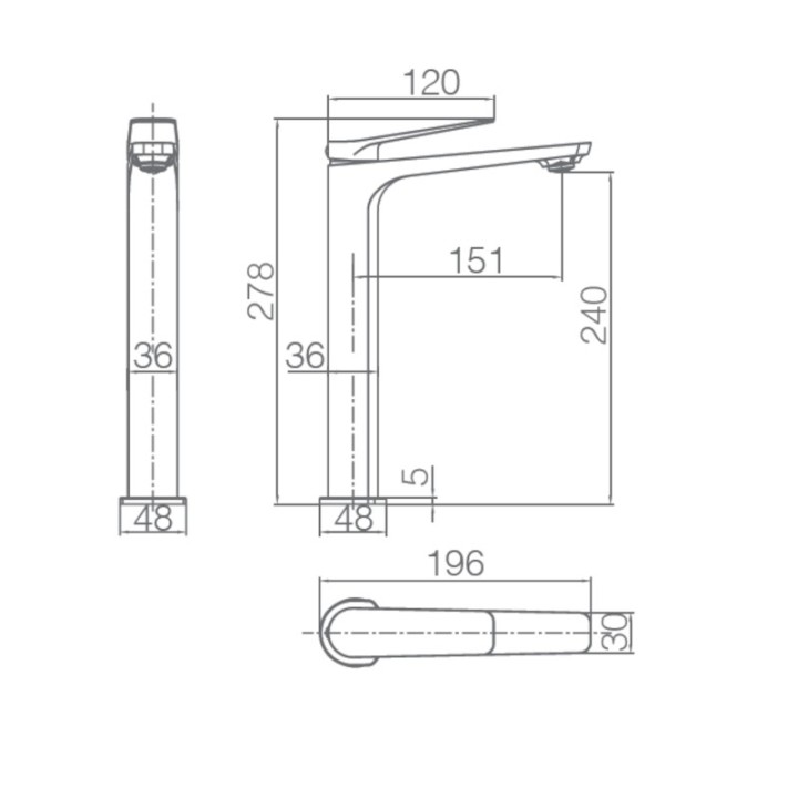 Monomando lavabo alto NAPOLES oro rosa cepillado - BDN047-3ORC 2