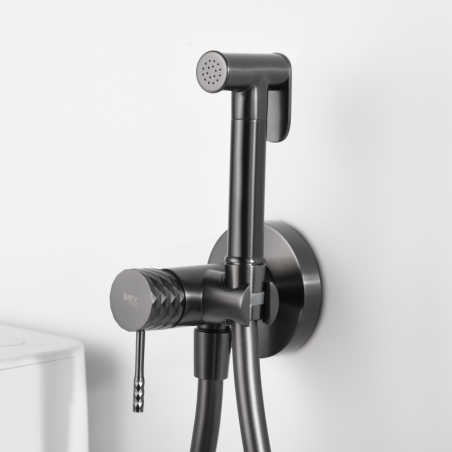 Monomando empotrar para bidé GENOVA black gun metal - RDG053/BGM - Imex