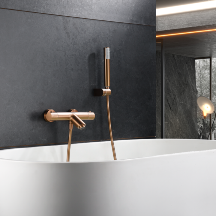 Termostático baño-ducha GENOVA oro rosa cepillado - BTG053-4ORC 1